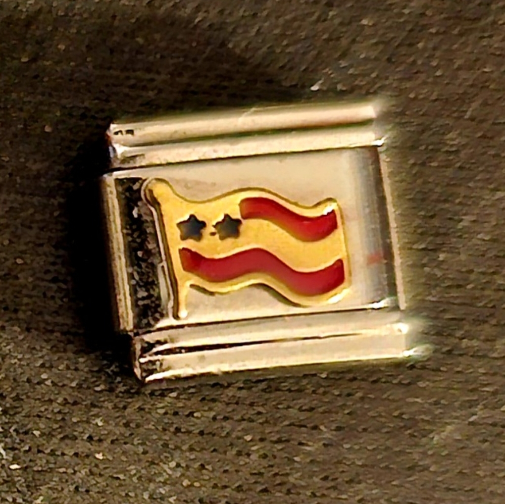 US Flag Italian Charm